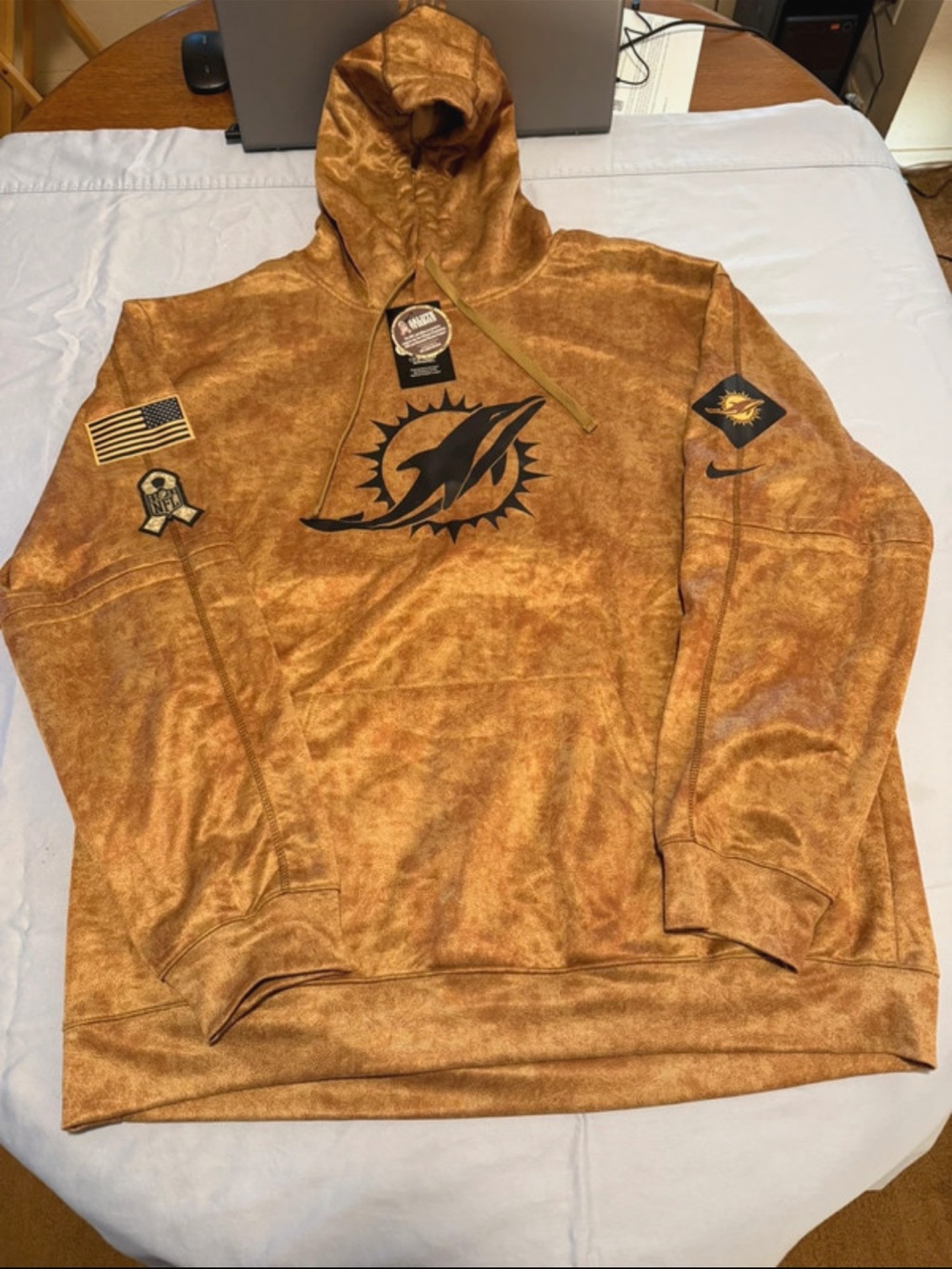 Nike Miami Dolphins Salute to Service Team Issued NFL Sideline Pullover Hoodie